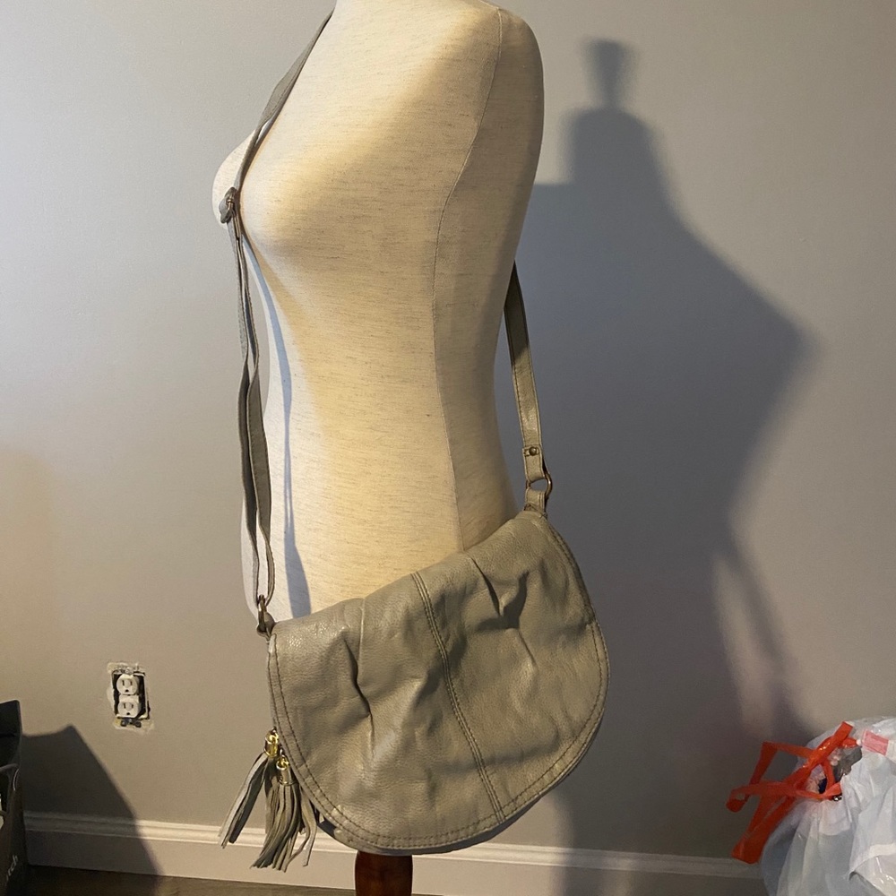 Gray crossbody purse